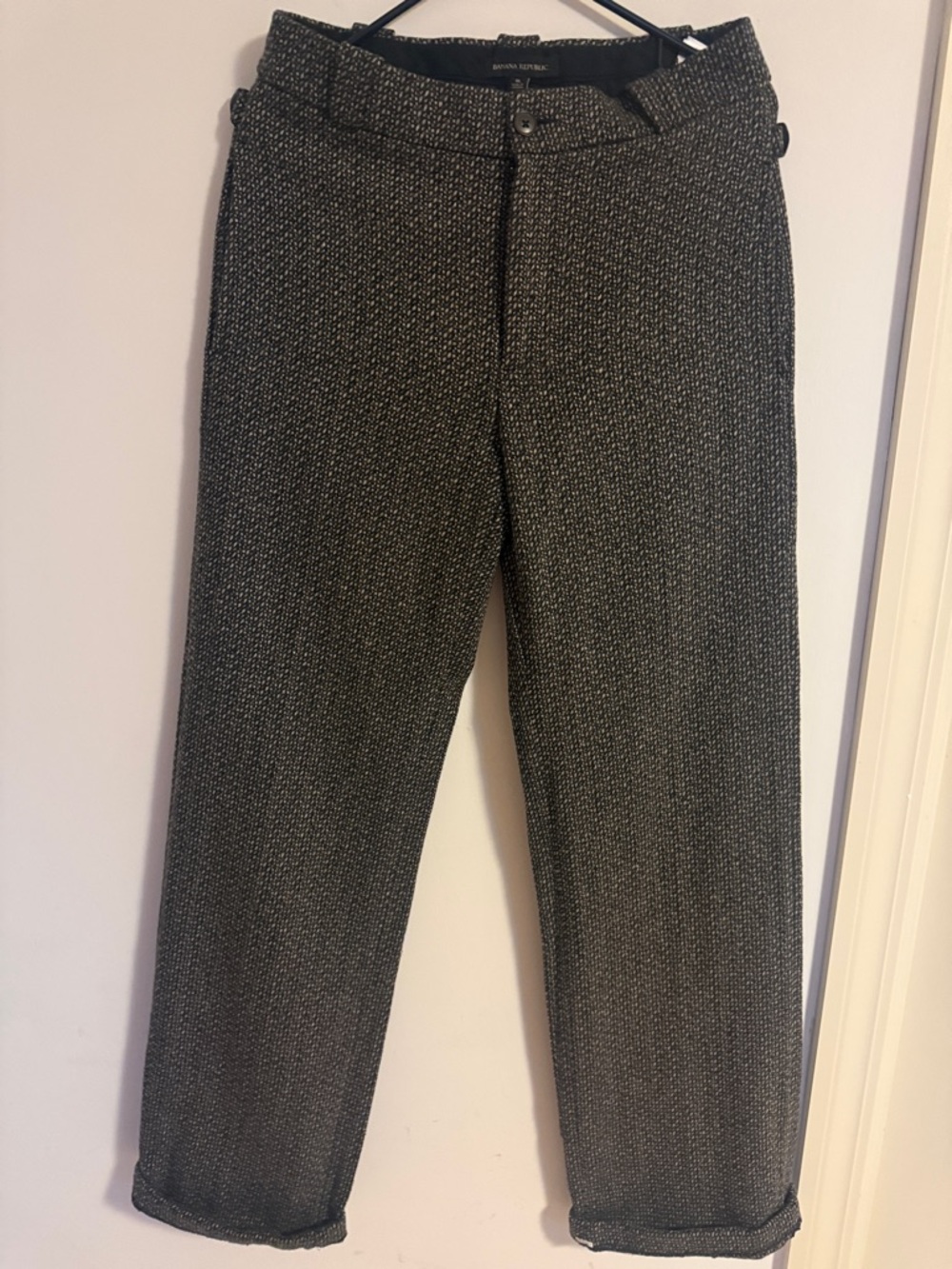 Banana Republic Tweed Ankle Pants Cropped Workwear Brown Black 6L